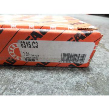 NEW FAG 6315.C3 Single Row Deep Groove Ball Bearing