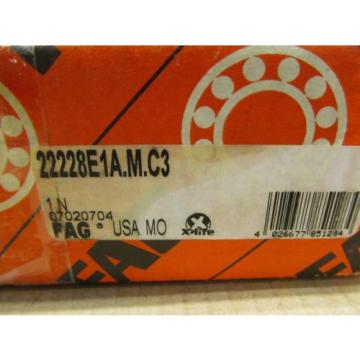 1 NIB FAG 22228E1A.M.C3 22228E1AMC3 SPHERICAL ROLLER BEARING OPEN 140 X 250 X 68