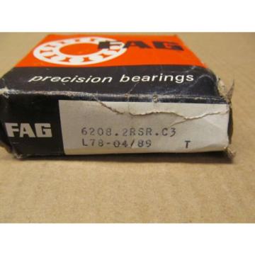 NIB FAG 6208.2RSR.C3 6208-2RSR-C3 62082RSRC3 BEARING DOUBLE SEAL 40 X 80 X 18 MM