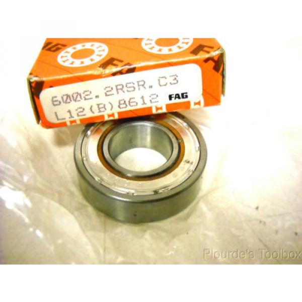 New Fag 15mm Bore x 32mm OD x 9mm Deep Groove Ball Bearing, 6002.2RSR.C3 #2 image